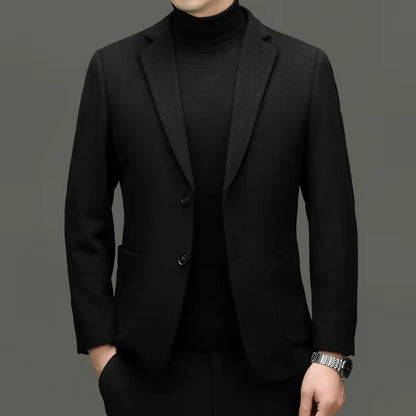 Men Cashmere Blazers Gray Coffee Black Sheep Wool Suit Jackets Slim Fit Design Middle Class Outfit Old Money Style Clothes 2024