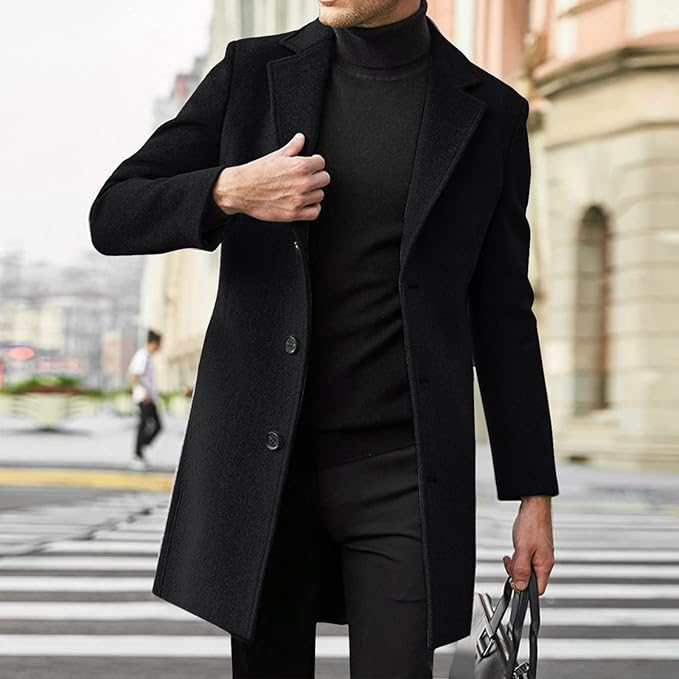 Spring Solid Color Casual Business Woolen Coats