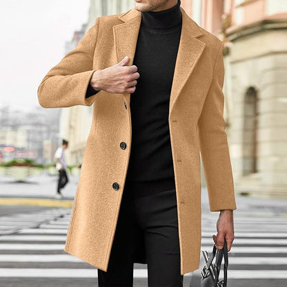 Spring Solid Color Casual Business Woolen Coats