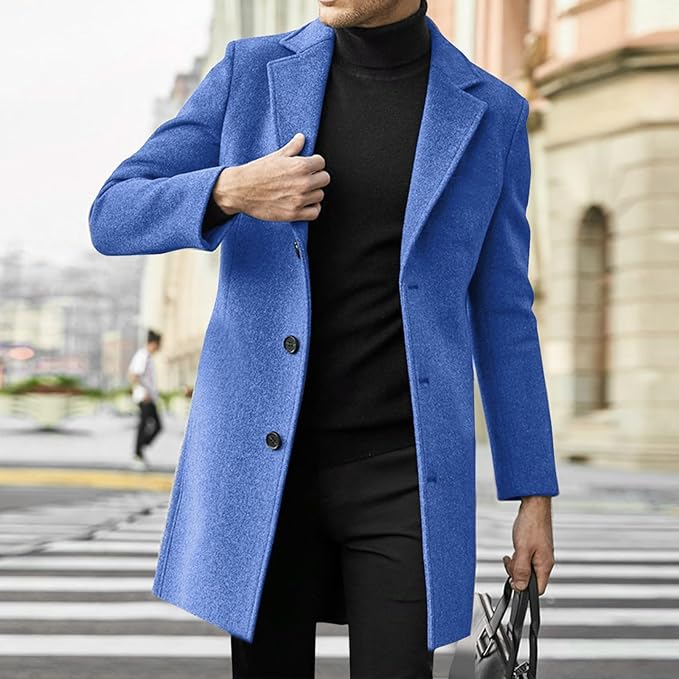 Spring Solid Color Casual Business Woolen Coats