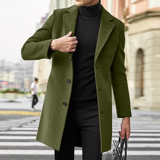 Spring Solid Color Casual Business Woolen Coats