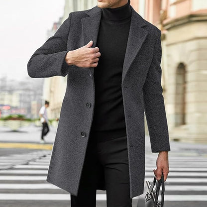 Spring Solid Color Casual Business Woolen Coats