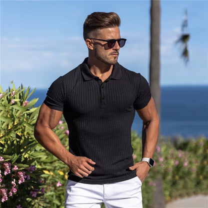 Summer Breathable Polo Shirt Male Cotton Solid Gym Fitness Mens Slim Fit Fashion Brand Polo Shirts Short Sleeve plus Size